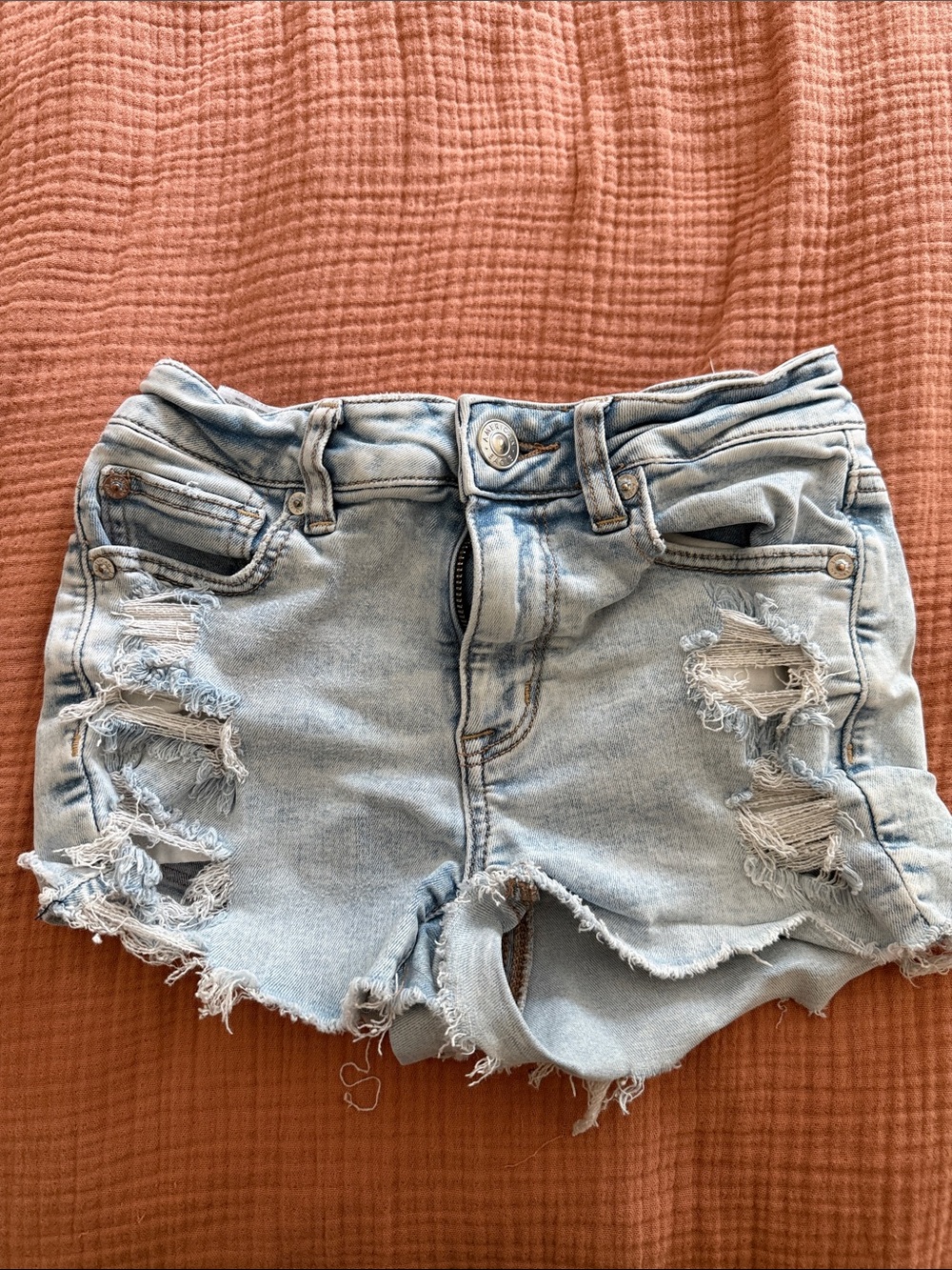 American Eagle Outfitters Light Wash Distressed Denim Cutoff Shorts
